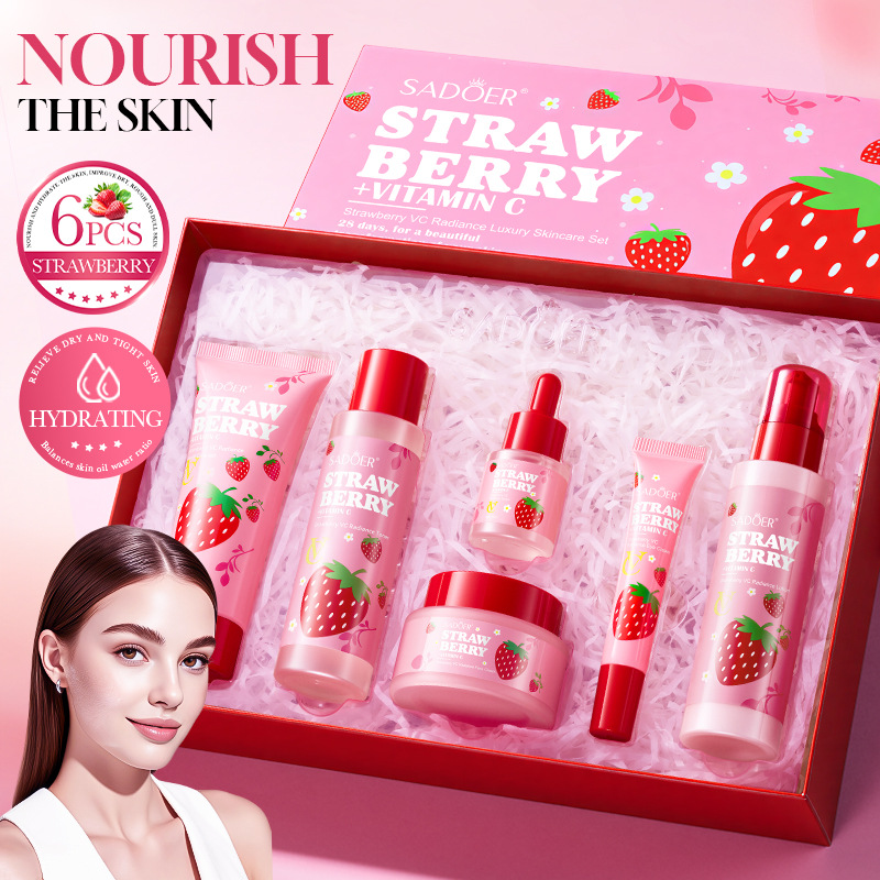 Luxury Skincare Gifts For Women - Luksusowy zestaw do pielęgnacji twarzy Strawberry